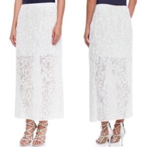 Theory ‘Delva’ Pleated Burnout White Maxi Skirt